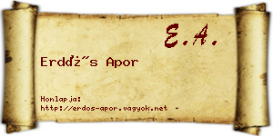 Erdős Apor névjegykártya